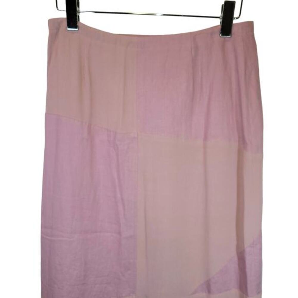 J. JILL VTG 90s Linen‎ Midi Skirt Wrap Pencil Womens Size 12 Patchwork Rose Pink - Picture 7 of 16